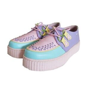 Strange Cvlt Web Krypt Kreeper Pastel Heart Creepers Platform Shoes Women 7